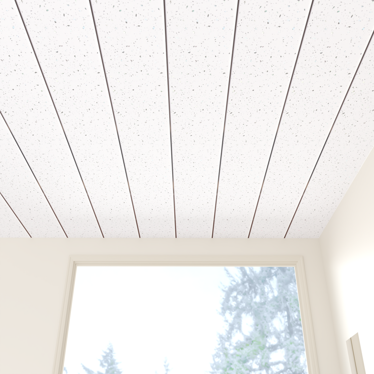 4 Pack | 8mm White Sparkle With Chrome  Ceiling Panel 2.6M